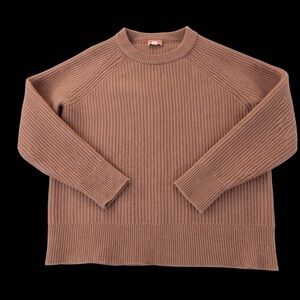 J.Crew Impossibly Soft Cashmere Pink/ Brown Ribbed Sweater